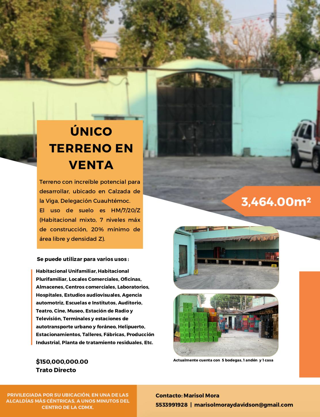 Venta Terreno / Lote Tránsito - Cuauhtémoc