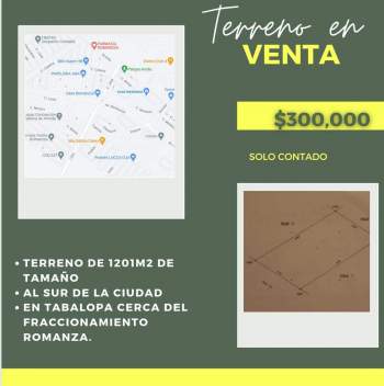 Venta Terreno / Lote Tabalaopa - Chihuahua