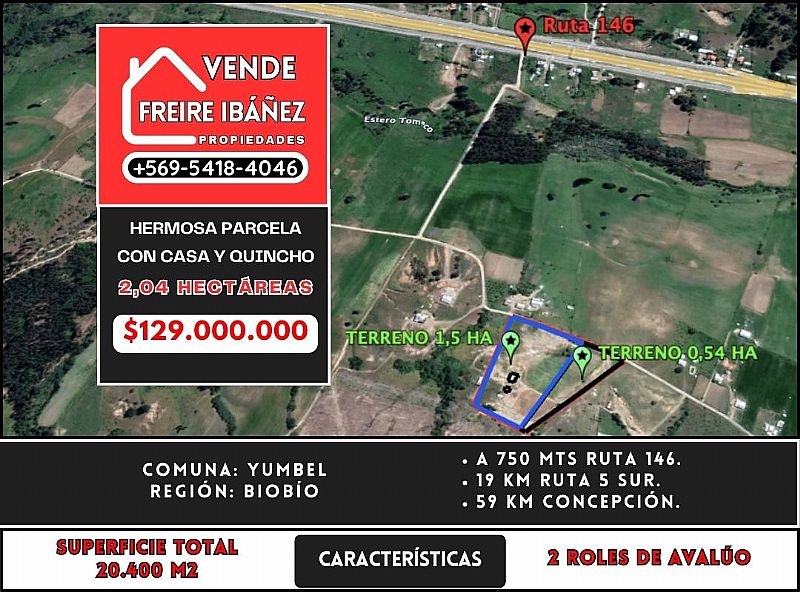 Venta Parcela Yumbel - Biobío